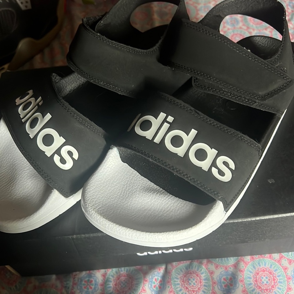 Adidas slides with Velcro strap